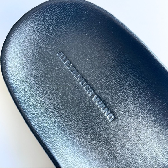 Nwob ALEXANDER WANG Jac Mesh and Leather Women’s Slides Black Sz 38 - Picture 7 of 7